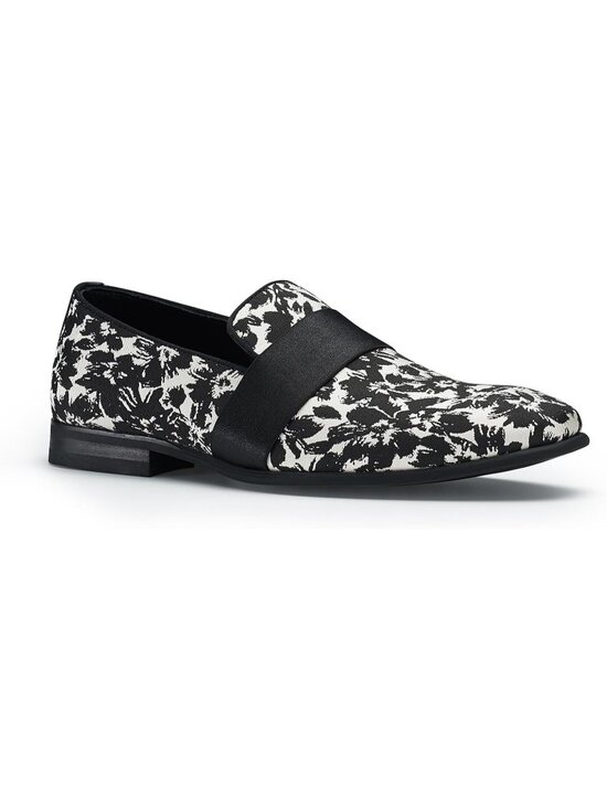 Men\'s Black Floral Synthetic Classic Penny Loafers & Slip-On Dress Shoes main image 6